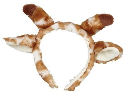 Pluche giraffe hoofdband - met oortjes - 15 cm