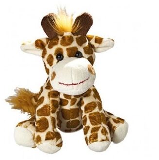 Pluche giraffe knuffel - 18.5 cm - giraffe knuffeldieren - polyester stof Multi
