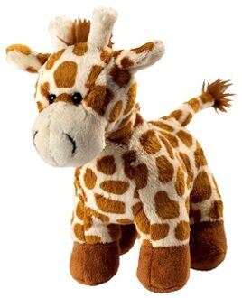 Pluche giraffe knuffel dier - staand - 18 cm - safari dieren knuffels Multi