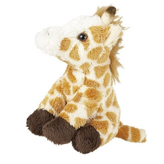 Pluche giraffe knuffel gevlekt sleutelhanger 10 cm speelgoed Bruin