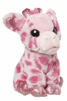 Pluche giraffe knuffeldier 23 cm - Knuffeldier Roze