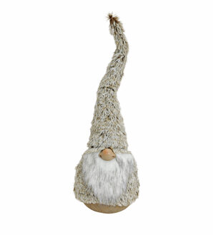 Pluche gnome/dwerg decoratie pop/knuffel grijs 45 x 14 cm - Kerstman pop