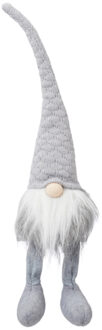 Pluche gnome/dwerg decoratie pop/knuffel grijs 50 x 12 cm - Kerstman pop