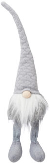 Pluche gnome/dwerg decoratie pop/knuffel grijs 50 x 12 cm