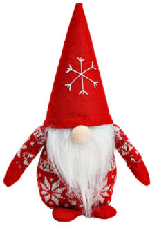 Pluche gnome/dwerg decoratie pop/knuffel rood 20 cm - Kerstman pop