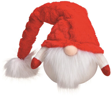 Pluche gnome/dwerg decoratie pop/knuffel rood 25 cm - Kerstman pop