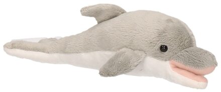 Pluche grijze dolfijn knuffel 26 cm speelgoed - Knuffel zeedieren Grijs