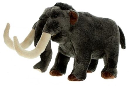 Pluche grijze mammoet knuffel 33 cm speelgoed