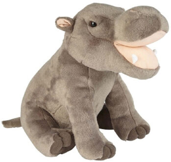 Pluche grijze nijlpaard knuffel 30 cm speelgoed Grijs