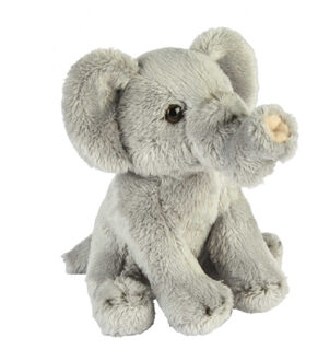 Pluche grijze olifant knuffel 15 cm speelgoed Grijs
