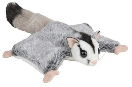 pluche grijze vliegende eekhoorn knuffel - 34 cm - oerwoud dieren Grijs