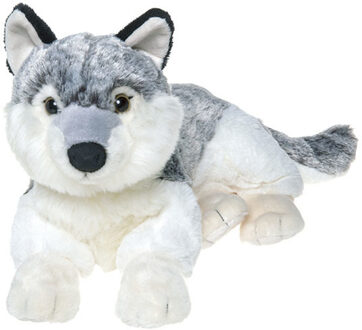 pluche grijze Wolf knuffel - 48 cm - Dieren knuffels