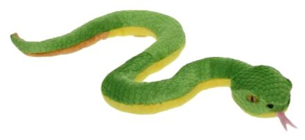 Pluche groefkopadder slang knuffeldier - groen - 42 cm - met kraalogen