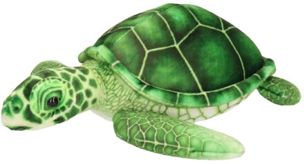 Pluche groene zeeschildpad knuffel 25 cm speelgoed - Knuffel zeedieren