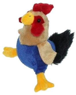 pluche haan/kip knuffel - 20 cm - Boerderij dieren knuffels - kippen Multi