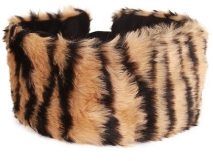 Pluche haarband - tijger print - voor dames - dieren thema verkleed accessoires