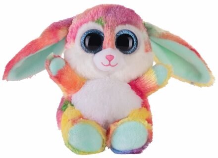 Pluche haas/konijn knuffeltje blauwe kleuren 15 cm - Knuffel huisdieren Multikleur