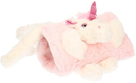 Pluche handwarmer met eenhoorn 20x18x5 cm Roze