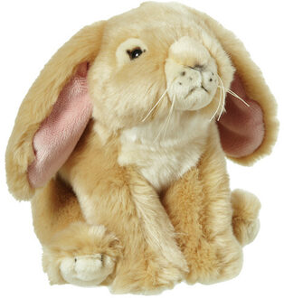 Pluche hangoor konijn beige knuffel van 18 cm
