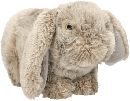 Pluche hangoor konijn grijs knuffel van 21 cm