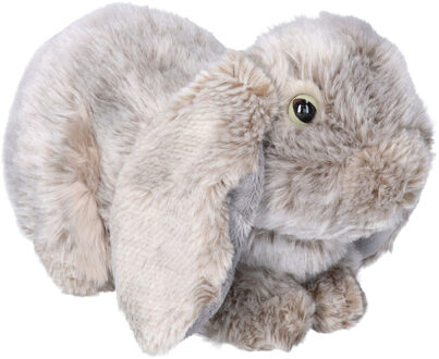 pluche hangoor konijn knuffeldier - grijs - 28 cm - Konijnen knuffels - Cadeau