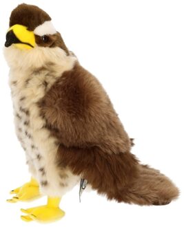 Pluche havik knuffel - bruin/wit - 23 cm - roofvogel - Knuffeldieren - Vogels - Vogel knuffels Multikleur