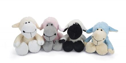 Pluche hondenspeeltje schaapjes met piep kleur assorti