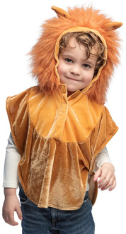 Pluche Kinderponcho Leeuw Blond- Goudblond, Bruin - Kastanje