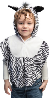Pluche Kinderponcho Zebra Multikleur - Print