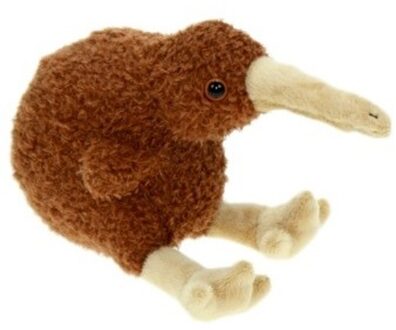 Pluche kiwi vogel knuffel 19 cm - Dieren speelgoed knuffels - Vogel knuffels Bruin