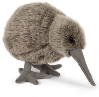 Pluche kiwi vogel knuffel - 20 cm - Vogels en dieren knuffels - knuffeldieren - voor kinderen - Vogel knuffels Grijs