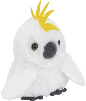 Pluche kleine Kakatoe knuffel van 13 cm - Vogel knuffels Wit