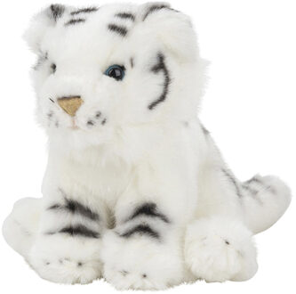Pluche kleine witte tijger knuffel van 15 cm