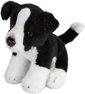 Pluche knuffel dier Border Collie hond - zwart/wit - 15 cm Multi