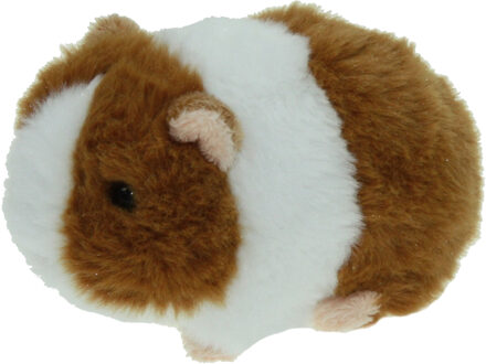 Pluche knuffel dier - Cavia - bruin/wit - van 13 cm - Speelgoed huisdieren knuffels