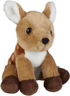 Pluche knuffel dier Hert - 18 cm - Speelgoed - wilde dieren - hertjes - knuffelbeesten Multi