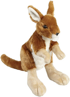 Pluche knuffel dier Kangoeroe - 30 cm - Kangoeroes knuffelbeesten - Knuffeldier Multikleur