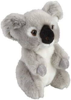 Pluche knuffel dier Koala - grijs - 18 cm - Speelgoed knuffelbeesten - Knuffeldier Multikleur