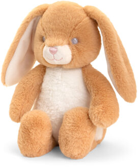 Pluche knuffel dier konijn bruin/wit 25 cm - Knuffeldier Multikleur
