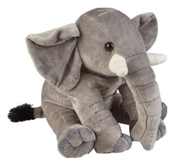 Pluche knuffel dier Olifant - grijs - 38 cm - olifanten knuffels