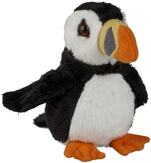 Pluche knuffel dier Papegaaiduiker vogel - 15 cm - Speelgoed knuffels zeevogels Multi