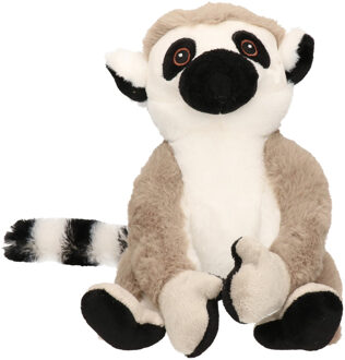 Pluche knuffel dier Ringstaart Maki Aapje - 23 cm - Knuffelbeesten Apen Multi