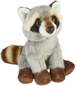 Pluche knuffel dier Wasbeer - grijs - 15 cm - Wasberen - Knuffeldier Multikleur