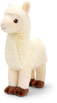 Pluche knuffel dier witte lama 30 cm - Knuffeldier Multikleur