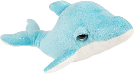 Pluche knuffel dieren dolfijn blauw/wit 29 cm Multi