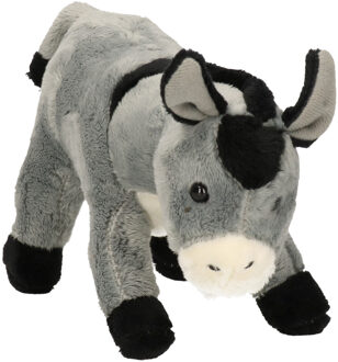 Pluche knuffel dieren Ezel - grijs - 23 cm - Speelgoed boerderij knuffels