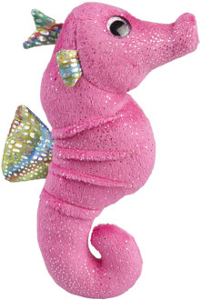Pluche knuffel dieren glitter Zeepaardje van 18 cm