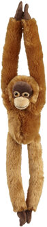 Pluche knuffel dieren - hangende Orang Utan Aap - 65 cm - klittenband handjes Multi