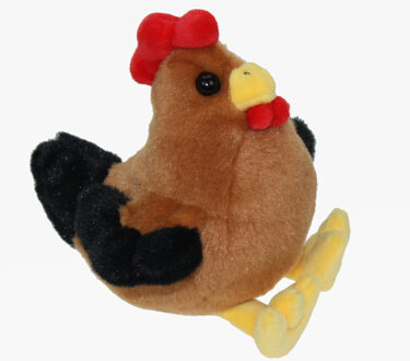 Pluche knuffel dieren Kip - kip/haan vogel- 15 cm - multi kleuren - Vogel knuffels Multikleur