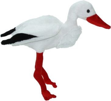 Pluche knuffel dieren Ooievaar vogel van 22 cm Multi